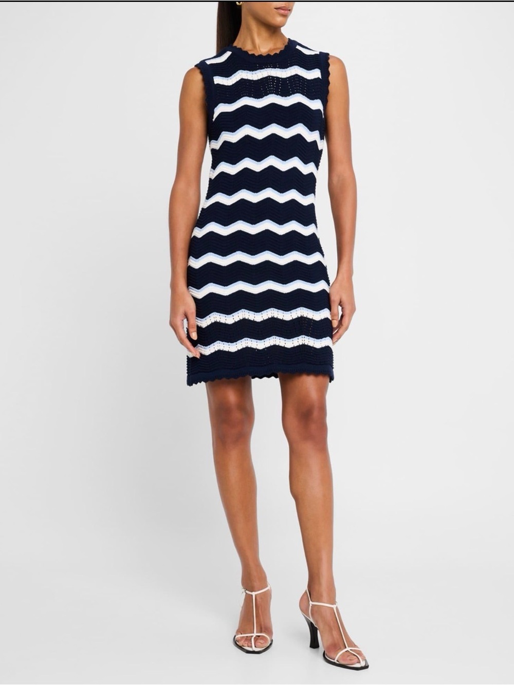 NWT Veronica Beard Templeton Chevron Knit Shift Dress Size M